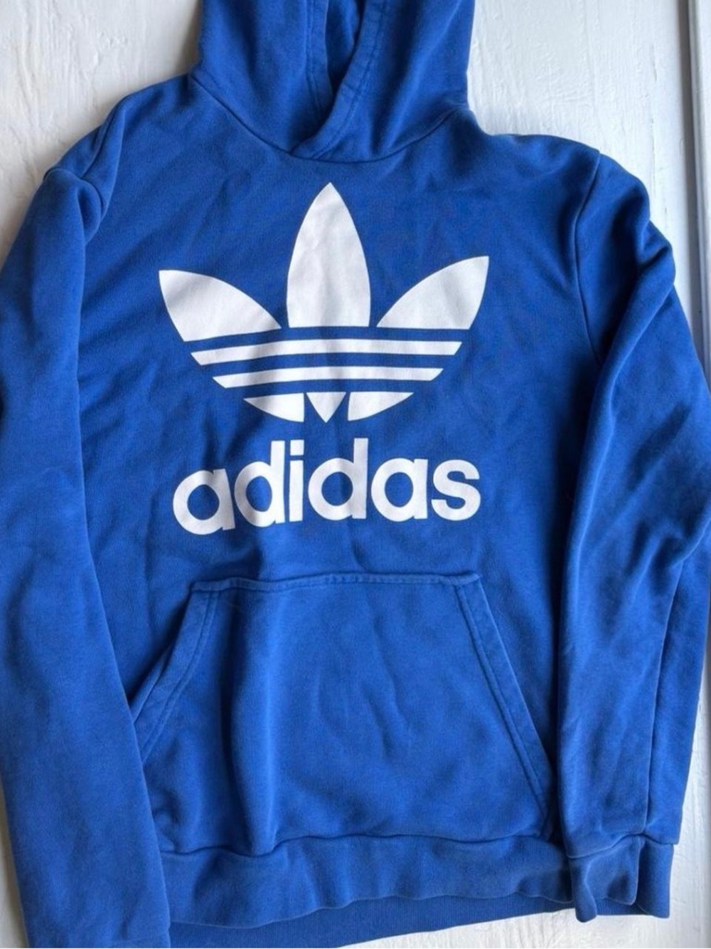 adidas Royal Blue hoodie Sweatshirt with White Trefoil